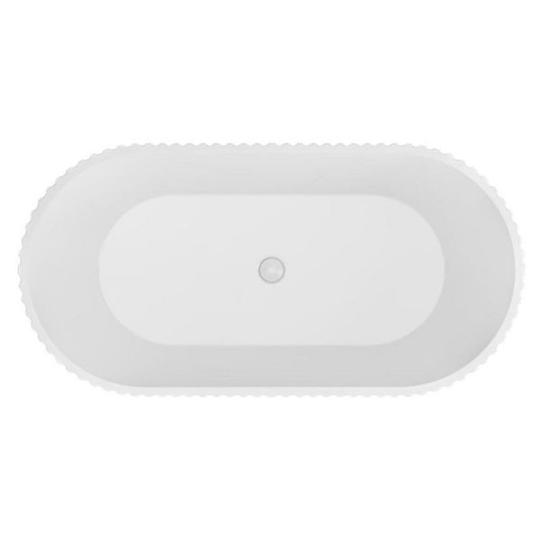 Eastbrook Isleworth White Fluted Double Ended Freestanding Bath 1650 x 750mm #2
