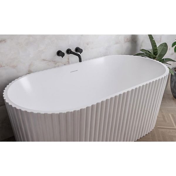 Eastbrook Isleworth White Fluted Double Ended Freestanding Bath 1650 x 750mm #3