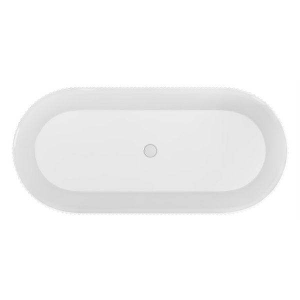 Eastbrook Sandford White Fluted Double Ended Freestanding Bath 1600 x 740mm #2