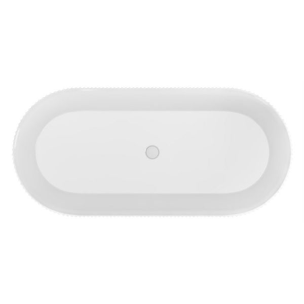 Eastbrook Sandford White Fluted Double Ended Freestanding Bath 1650 x 740mm #2