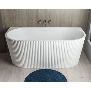 Eastbrook Caversham Freestanding Fluted Back to Wall Bath 1650 x 745