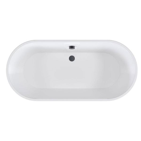 Eastbrook Bromley Gloss White Double Ended Freestanding Bath 1590 x 750 #2