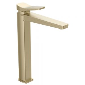 JTP HIX Brushed Brass Tall Basin Mixer Tap