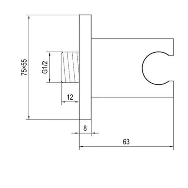 JTP Chrome Square Minimalist Wall Bracket #2