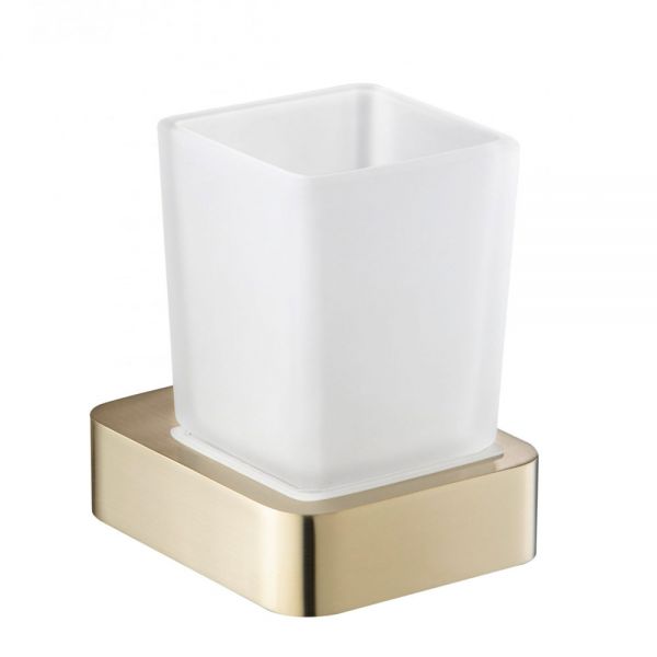 JTP HIX Brushed Brass Wall Mounted Tumbler Holder