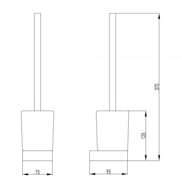 JTP HIX Brushed Brass Wall Mounted Toilet Brush Set #2