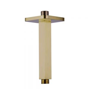 JTP HIX Brushed Brass 150mm Square Ceiling Mounted Shower Arm