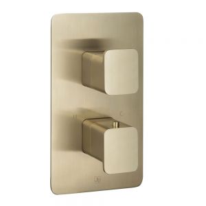 JTP HIX Brushed Brass Single Outlet Thermostatic Shower Valve