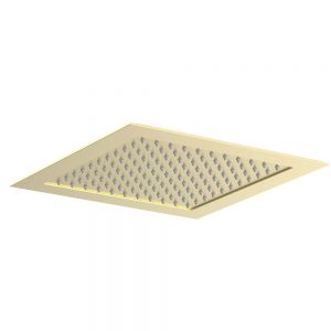 JTP HIX Brushed Brass 400mm Square Ceiling Mounted Shower Head