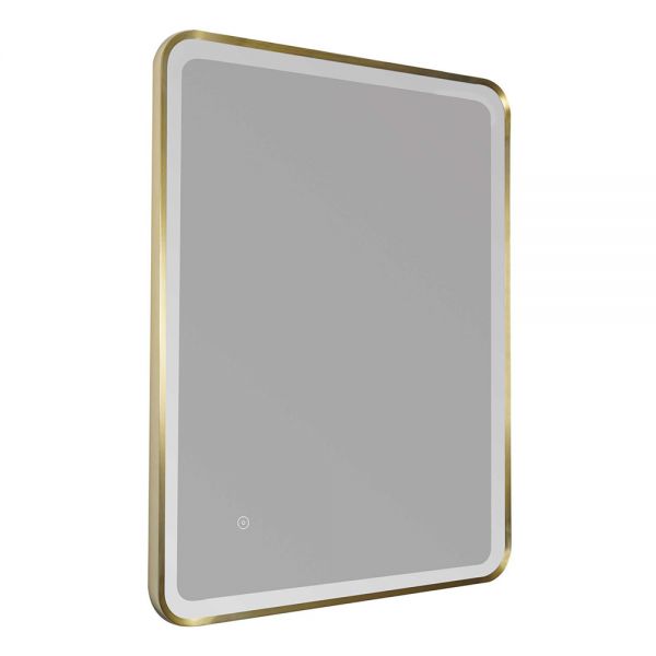 JTP Hix Brushed Brass Rectangular LED Bathroom Mirror 600 x 800mm