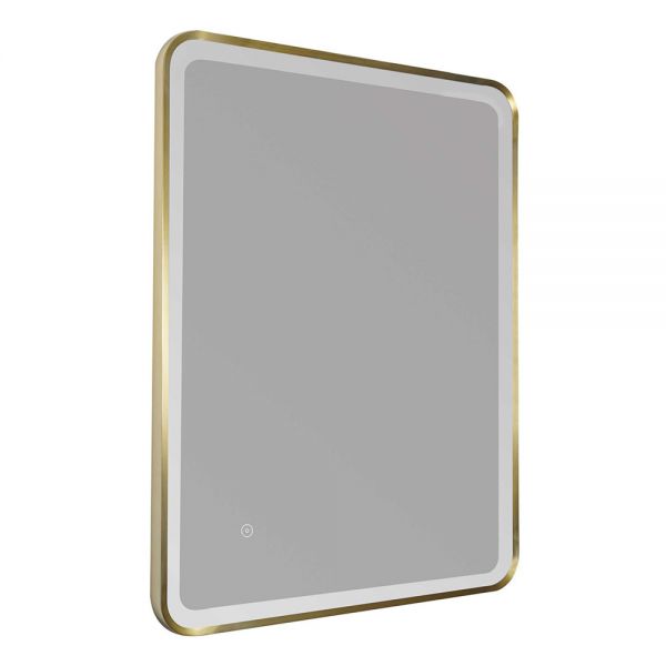 JTP HIX Brushed Brass Rectangular LED Bathroom Mirror 600 x 800mm