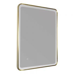 JTP Hix Brushed Brass Rectangular LED Bathroom Mirror 600 x 800mm