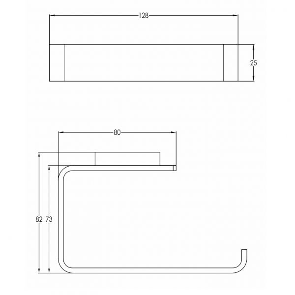 JTP HIX Brushed Black Wall Mounted Toilet Roll Holder #2