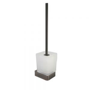 JTP HIX Brushed Black Wall Mounted Toilet Brush Set