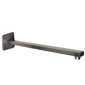 JTP HIX Brushed Black 380mm Square Wall Mounted Shower Arm