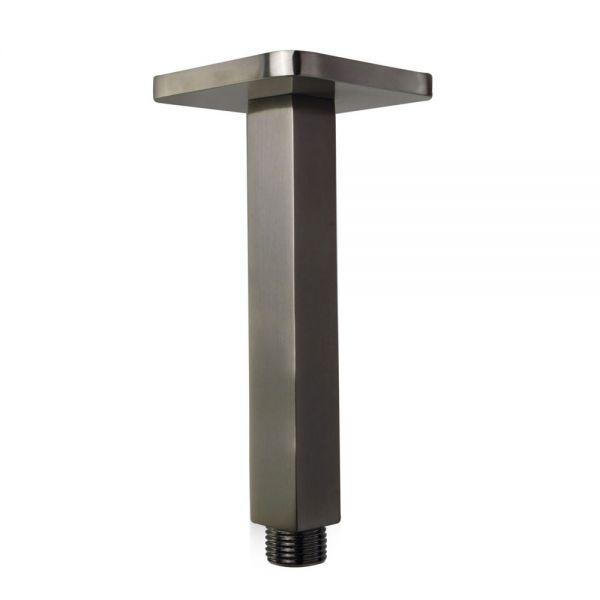 JTP HIX Brushed Black 150mm Square Ceiling Mounted Shower Arm