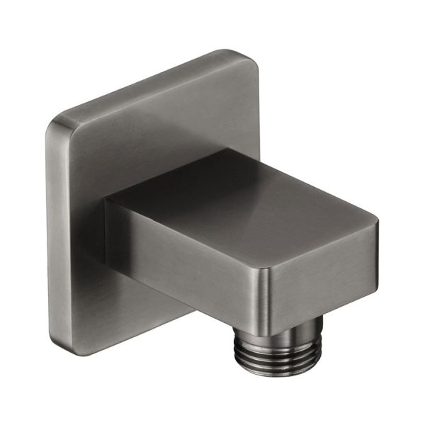 JTP Brushed Black Square Wall Outlet Elbow