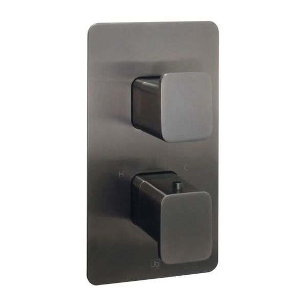 JTP HIX Brushed Black Single Outlet Thermostatic Shower Valve