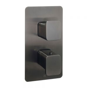 JTP HIX Brushed Black Single Outlet Thermostatic Shower Valve