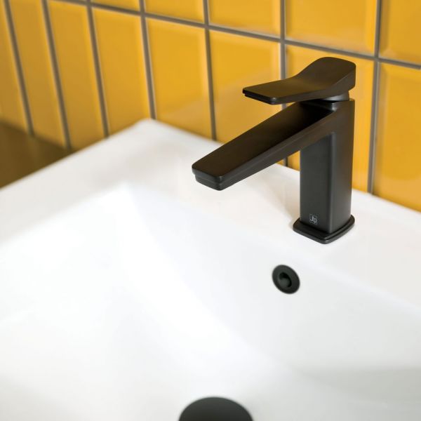 JTP HIX Matt Black Basin Mixer Tap #3