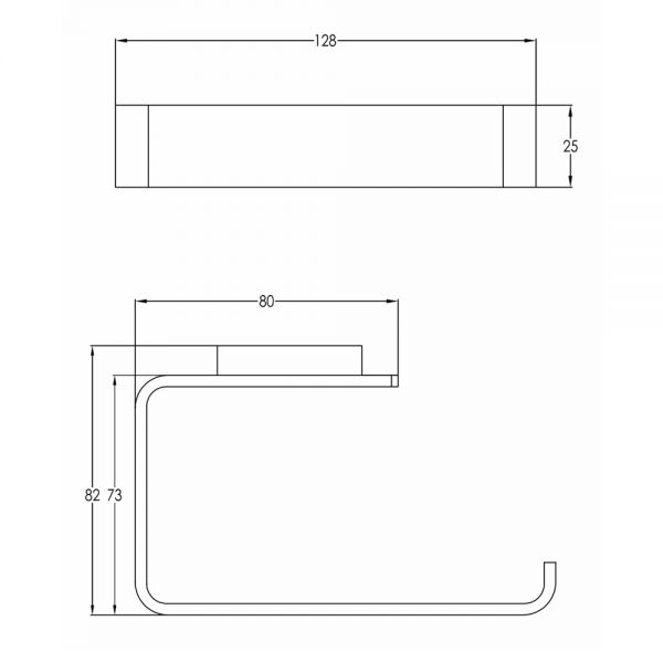 JTP HIX Matt Black Wall Mounted Toilet Roll Holder #2