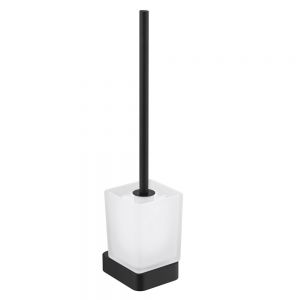 JTP HIX Matt Black Wall Mounted Toilet Brush Set