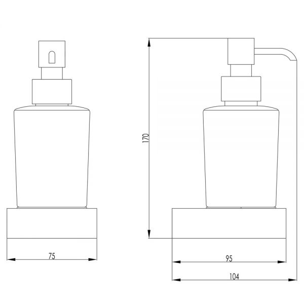 JTP HIX Matt Black Wall Mounted Soap Dispenser #2