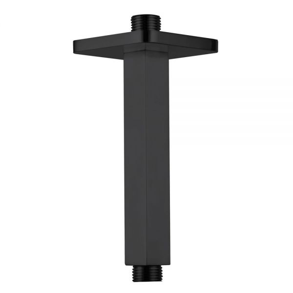 JTP HIX Matt Black 150mm Square Ceiling Mounted Shower Arm