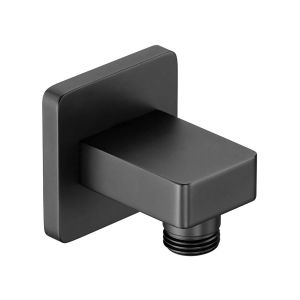 JTP Matt Black Square Wall Outlet Elbow