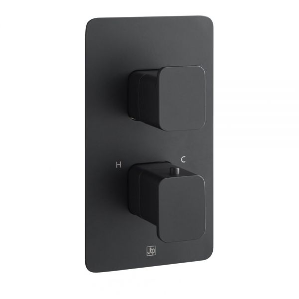 JTP HIX Matt Black Single Outlet Thermostatic Shower Valve
