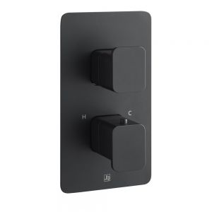 JTP HIX Matt Black Single Outlet Thermostatic Shower Valve