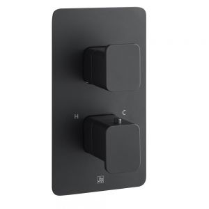 JTP HIX Matt Black Two Outlet Thermostatic Shower Valve