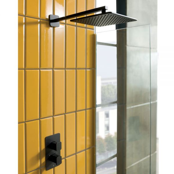 JTP HIX Matt Black Two Outlet Thermostatic Shower Valve #3