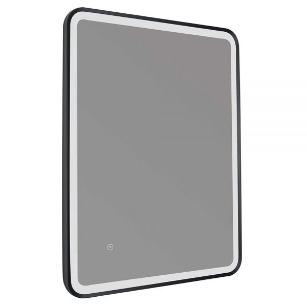 JTP HIX Matt Black Rectangular LED Bathroom Mirror 600 x 800mm