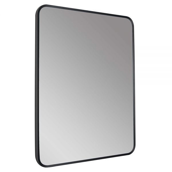 JTP Hix Matt Black Rectangular Bathroom Mirror 600 x 800mm