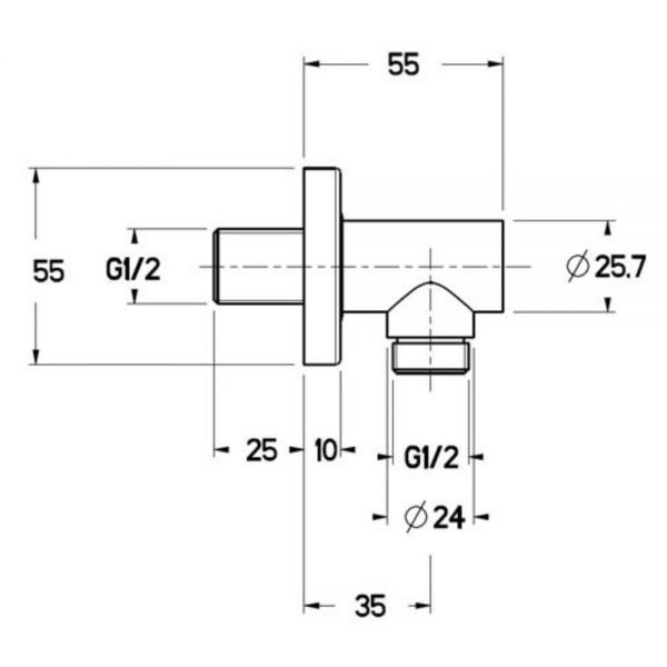 JTP Chrome Wall Outlet Elbow #2