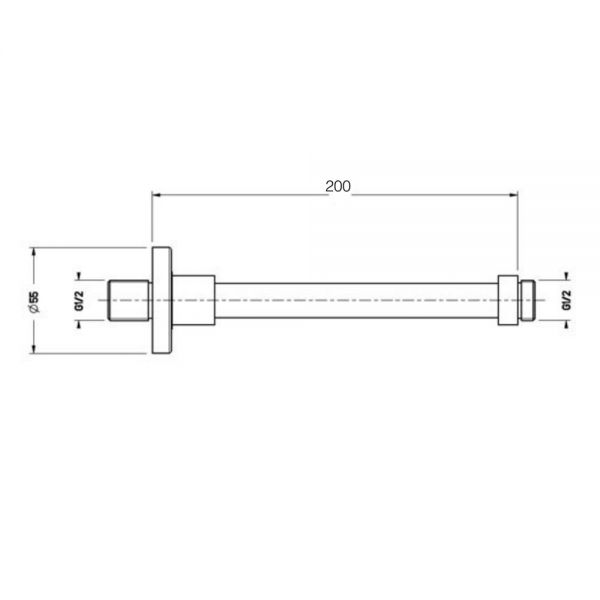 JTP Florence Chrome 200mm Round Ceiling Mounted Shower Arm #2