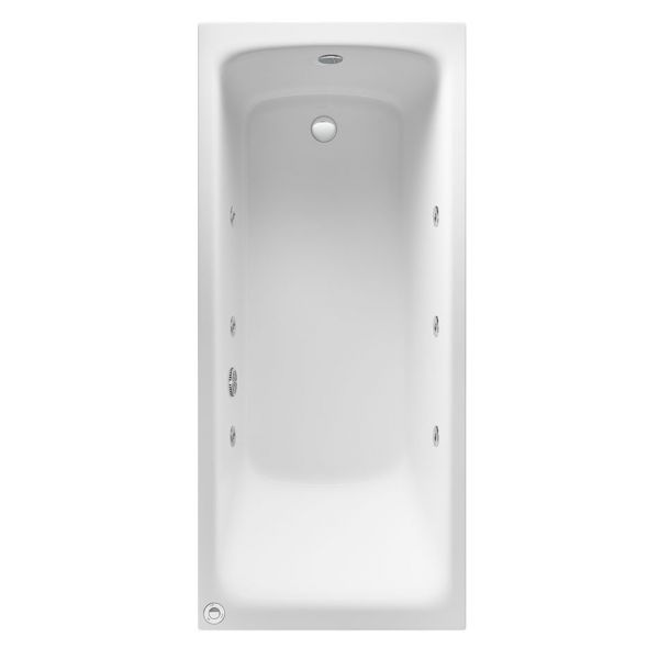 Eastbrook Beauforte Reinforced Rockall 1800 x 800 Single Ended Whirlpool Bath with 6 Jets