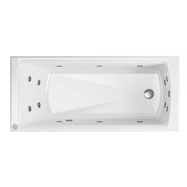 Eastbrook Beauforte Reinforced Rockall 1800 x 800 Single Ended Whirlpool Bath with 14 Jets