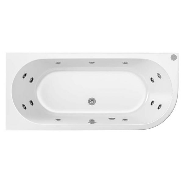 Eastbrook Beauforte Reinforced Biscay Left Hand 1700 x 800 Double Ended Whirlpool Bath with 14 Jets
