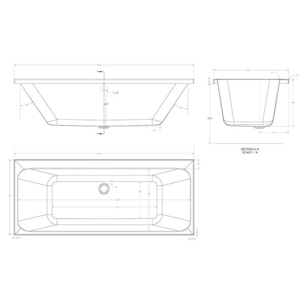 Eastbrook Malin 1675 x 700 Double Ended Bath #3