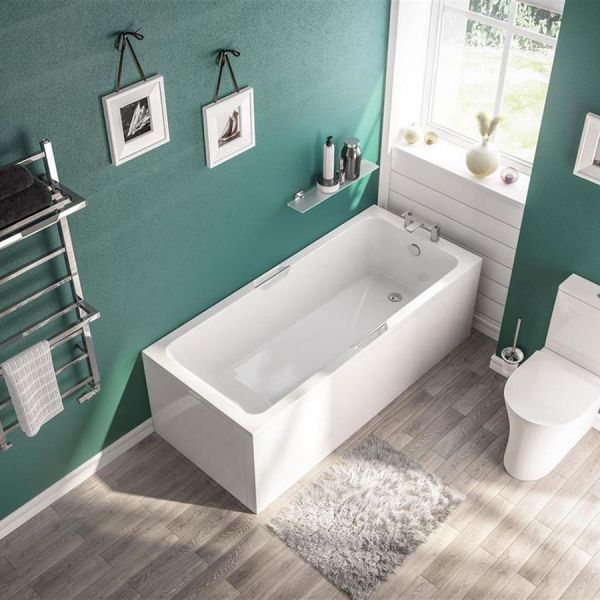 Eastbrook Portland Low Level 1800 x 700 Single Ended Bath with Twin Grips #3