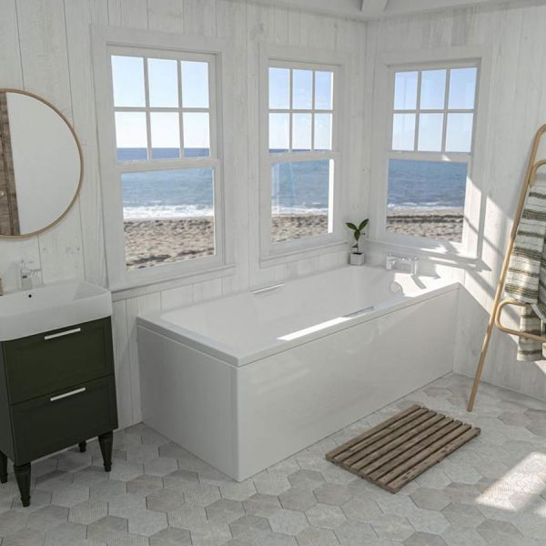 Eastbrook Beauforte Reinforced Portland 1675 x 700 Single Ended Bath with Twin Grips #2