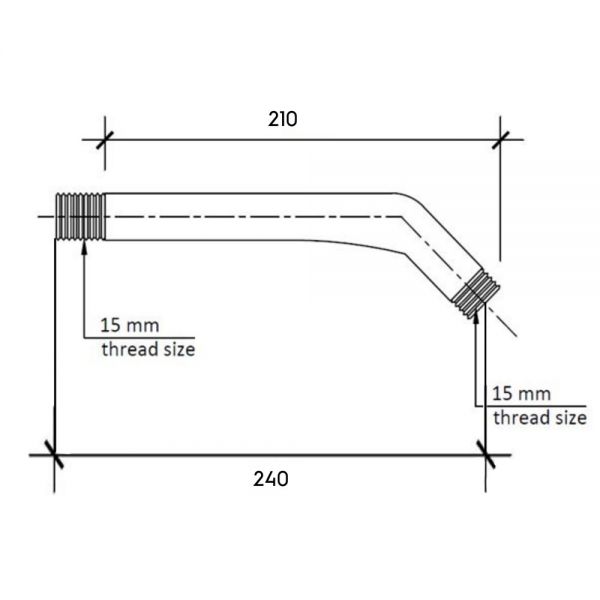 JTP Techno Chrome 175mm Round Wall Mounted Shower Arm #2