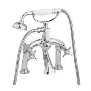 Francis Pegler Sequel Pillar Mounted Bath Shower Mixer Tap with Shower Kit