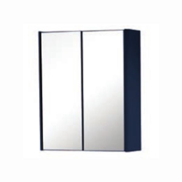 Kartell Cayo 500 x 600 Matt Blue Double Door Mirrored Bathroom Cabinet