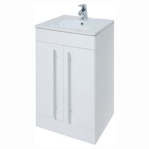 Kartell Purity 500 White Floor Standing Vanity Unit and Slim Basin