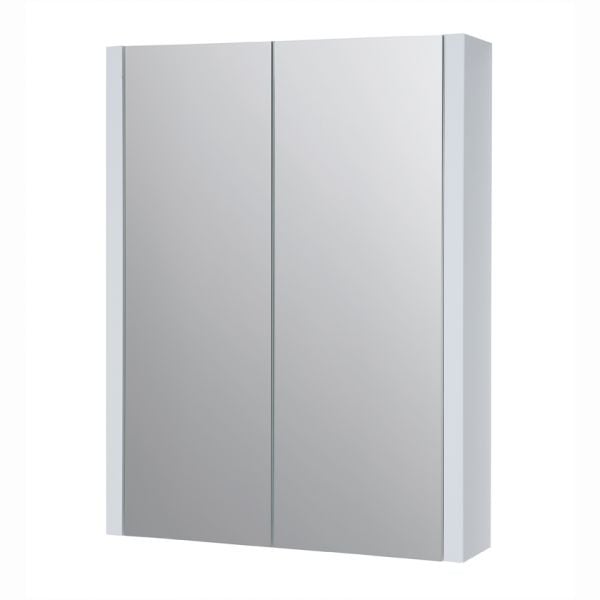 Kartell City 500 x 650 Gloss White Double Door Mirrored Bathroom Cabinet