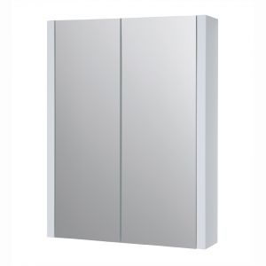 Kartell City 500 x 650 Gloss White Double Door Mirrored Bathroom Cabinet