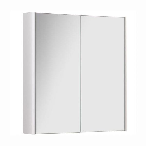 Kartell Options 500 x 600 White Double Door Mirrored Bathroom Cabinet